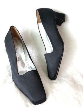 Pedro‎ Garcia size 41 black pumps block heels black square toe